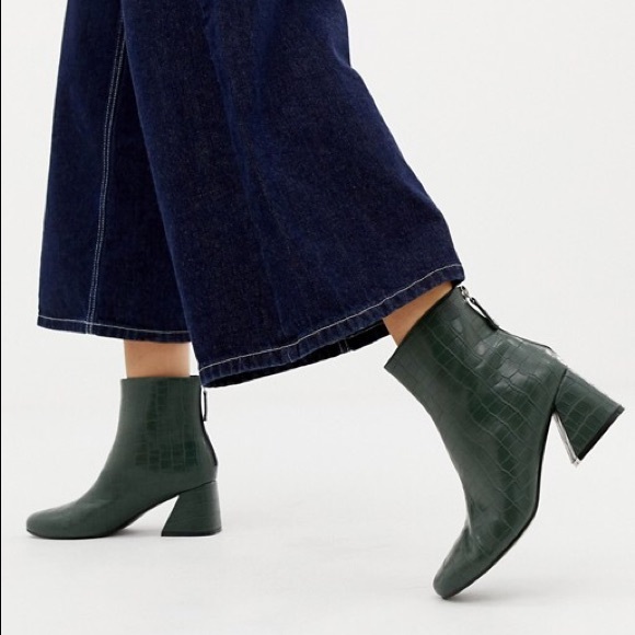 flared heel ankle boots